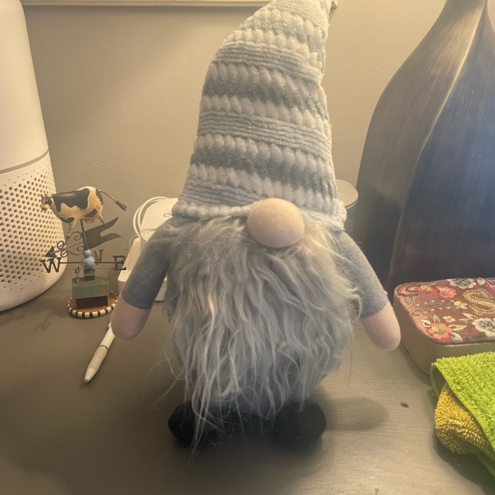 Cozy Gray Gnome Plush Decor